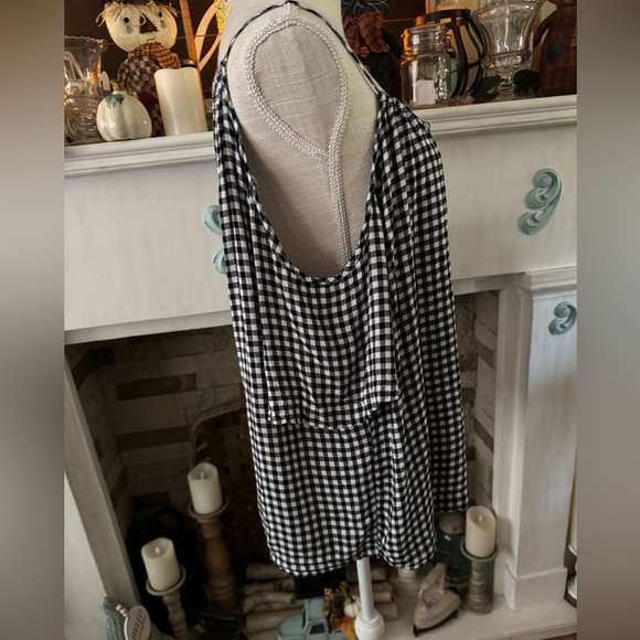 Velvet by graham & Spencer Nedra cold shoulder gingham top black/white Sz.L - Picture 5 of 11